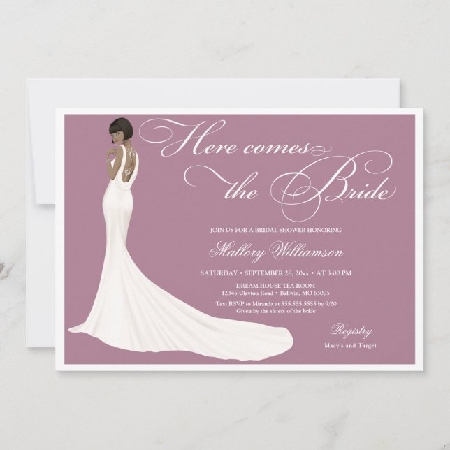 Invitación Elegante ducha nupcial de novia con joyas (Anverso)