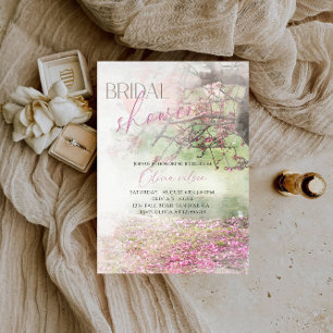 Invitación Elegante ducha nupcial de otoño - Morado tema flor
