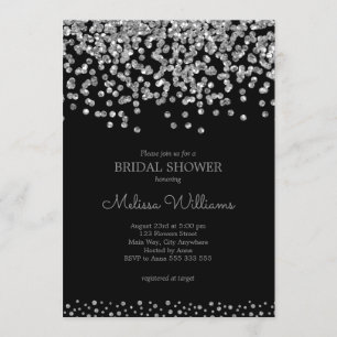Invitación Elegante ducha nupcial de Relieve metalizado plate