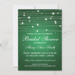 Invitación Elegante ducha nupcial líneas esmeraldas esmeralda