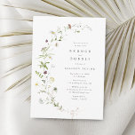 Invitación Elegante ducha nupcial rústica de flores silvestre<br><div class="desc">Elegantes y delicadas flores silvestres de acuarela, junto a los detalles de su evento. Paletas pasteles de amarillo suave, blanco roto, beige, rosa polvoriento, rosa rubor, borgoña y vegetación botánica, sencillas y románticas. Gran brunch floral y burbujeantes invitaciones a la ducha nupcial para el moderno fiesta rústico, fiesta de jardín...</div>