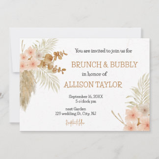 Invitación Elegante ducha nupcial rústica de flores silvestre