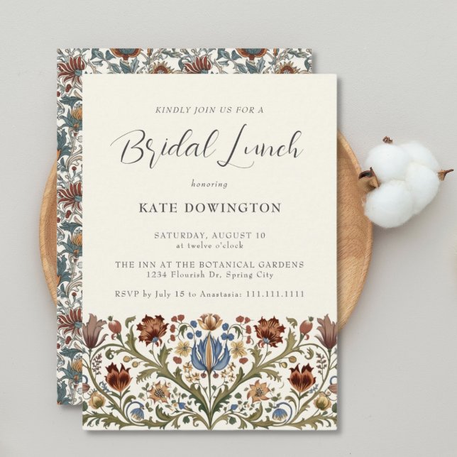 Invitación Elegante ducha ornamental floral de novias (Subido por el creador)
