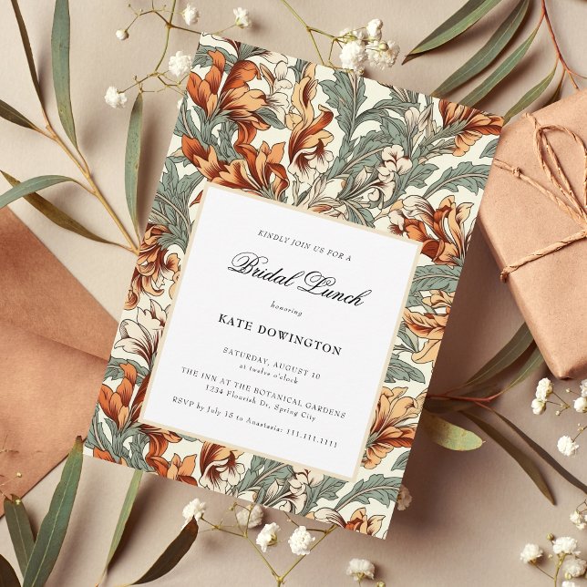 Invitación Elegante ducha ornamental floral de novias (Subido por el creador)