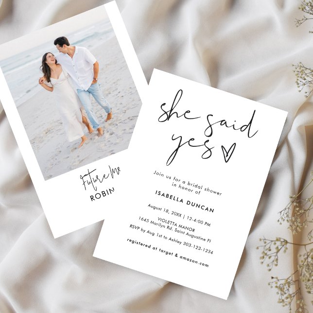 Invitación Elegante ducha retro en blanco y negro de novia (Subido por el creador)