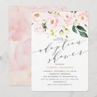 Elegante ducha Rubor Floral y verde para adopción