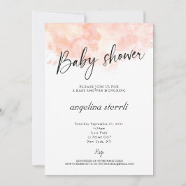Invitación Elegante ducha Rubor Rosa Bebé