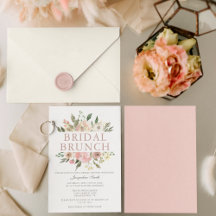 Elegante ducha Rubor rosa Floral Bridal Brunch