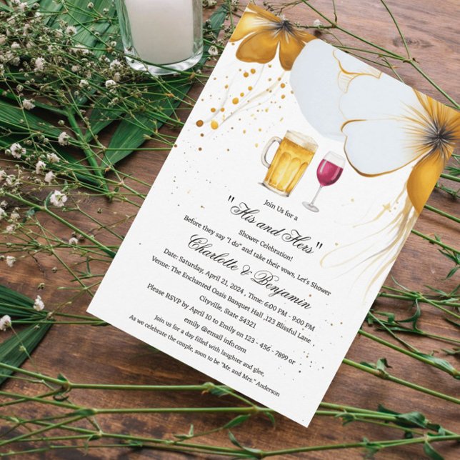 Invitación Elegante ducha Su y Su Pareja (Subido por el creador)