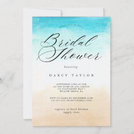 Invitación Elegante ducha tropical costera de novias