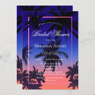 Invitación Elegante ducha tropical tropical de veraneo de ver