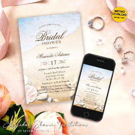 Invitación Elegante ducha tropical tropical Starfish Beach Br