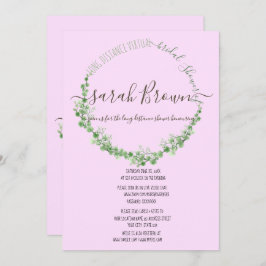 INVITACIÓN ELEGANTE DUCHA VIRTUAL DE BRIDAL VERDE Y PINK FOLI