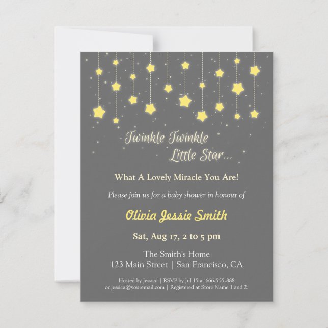 Invitación Elegante Duérmete mi Niño Fiesta de Bebé (Anverso)