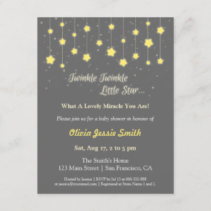 Invitación Elegante Duérmete mi Niño Fiesta de Bebé