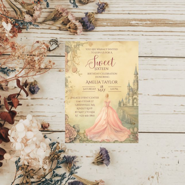 Invitación Elegante dulce 16 cumpleaños de la princesa (Subido por el creador)