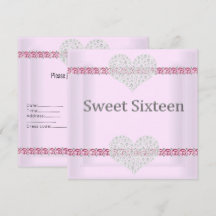 ELEGANTE DULCE 16 Diamante Corazón Rosa