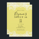 Invitación Elegante dulce amarillo y blanco de encaje 16 Fies<br><div class="desc">Personalizar para cualquier evento</div>