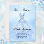 Invitación Elegante dulce azul dieciséis cumpleaños número 16<br><div class="desc">Una elegante invitación azul dulce Dieciséis. Tenga en cuenta que los elementos purpurinas se simulan.</div>