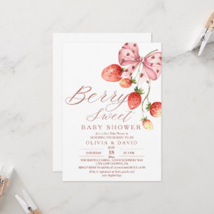 Invitación Elegante dulce Berry Baby Shower Strawberry