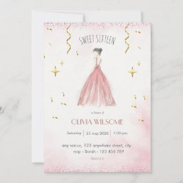 Invitación Elegante dulce Dieciséis cumpleaños