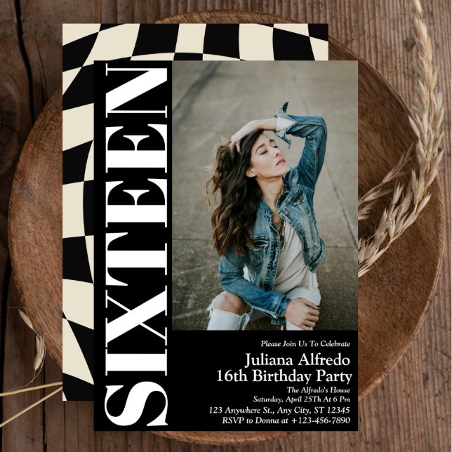 Invitación Elegante dulce Dieciséis Fotos de la Fiesta de Cum (Subido por el creador)