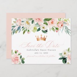 Invitación Elegante dulce Rubor Floral Sweet 16 Guardar la fe