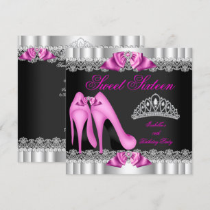 Invitación Elegante Dulces 16 Fiesta de Dulces Dieciséis Rosa