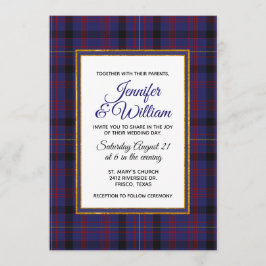 Invitación Elegante Dundonald Tartan Plaid Wedting