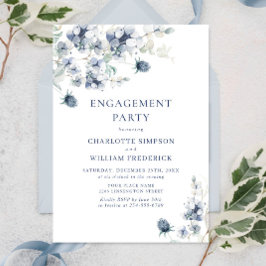 Invitación Elegante Dusty Blue Boho Winter INGAGEMENT PARTY