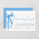 Invitación Elegante Dusty Blue Bow Adivinan Cuántos Kiss de j<br><div class="desc">Añade un toque dulce y atractivo a tu ducha de novia con el juego "Adivina cuántos besos", elegantemente diseñado con un polvoriento tema del arco azul. Esta divertida actividad invita a los huéspedes a adivinar el número de besos de chocolate en un frasco, lo que provoca emoción y una competencia...</div>