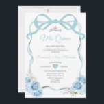 Invitación Elegante Dusty Blue Floral Butterfly Mis Quince<br><div class="desc">EDITABLE Elegante Dusty Blue Floral Butterfly Mis Quince Invitación Elegante Quinceañera Floral Azul Floral Plata Invitación Mis Quince 15 Anos,  16 Cumpleaños</div>