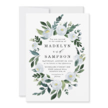 Elegante Dusty Blue Floral Rustic Garden Wedding