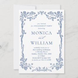 Invitación Elegante Dusty Blue French Garden PAREMENT