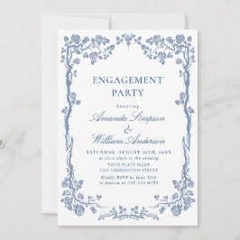 Invitación Elegante Dusty Blue French Garden PAREMENT