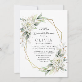Invitación Elegante Dusty Blue Greenery Bridal Shower