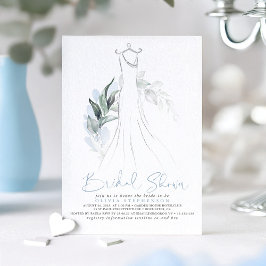 Invitación Elegante Dusty Blue Silver Greeneration Bridal Sho