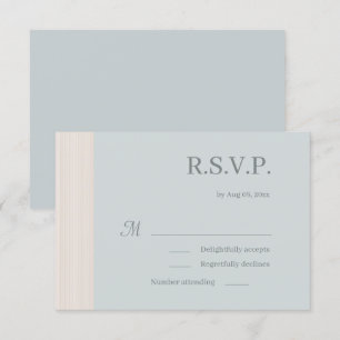 Invitación Elegante Dusty Blue Wood Grain Stripes Wedding RSV