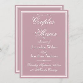 Invitación Elegante Dusty Moda Rosa Script RSVP Parejas Ducha
