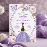Invitación Elegante Dusty Purple Princess Butterfly Mis Quinc<br><div class="desc">EDITABLE Elegante Dusty Morado Princesa Mariposa Mis Quince Invitación Elegante Quinceañera Morado Lilac Floral Invitación De La Corona De Plata Misera Quince 15 Anos,  16 Cumpleaños</div>