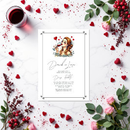 Invitación Elegante ebrio en amor ducha novia