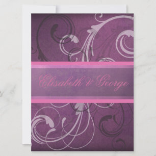 Invitación Elegante efecto Grunge de muelles morados