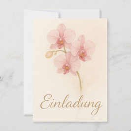 Invitación Elegante Einladungskarte mit zarten rosa Orchideen