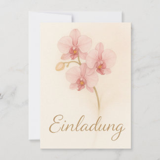 Invitación Elegante Einladungskarte mit zarten rosa Orchideen