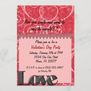 Invitación Elegante El día de San Valentín invitado