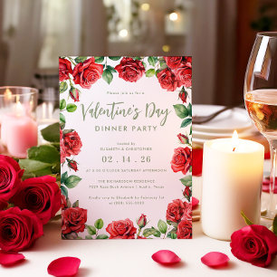 Invitación Elegante El día de San Valentín Roses Roses Roses