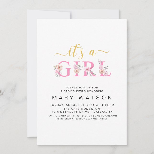 Invitación Elegante elegante moderno simple es un Baby Shower (Anverso)