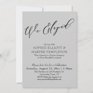 Invitación Elegante, Elegante, Simple Celebración Gris
