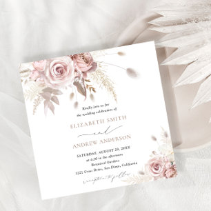 Invitación Elegante, elegante y Moda Rosa  Boda floral