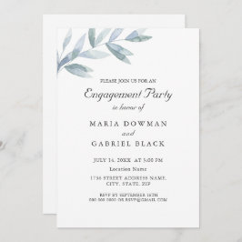 Invitación Elegante elemento de compromiso botánico de la hoj